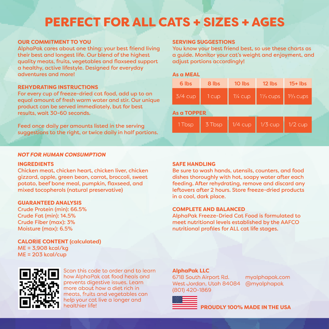 Premium Raw Freeze-Dried Cat Food - Chicken