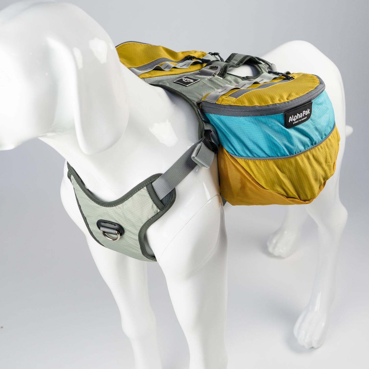 Yellow and Blue Dog Pack Harness