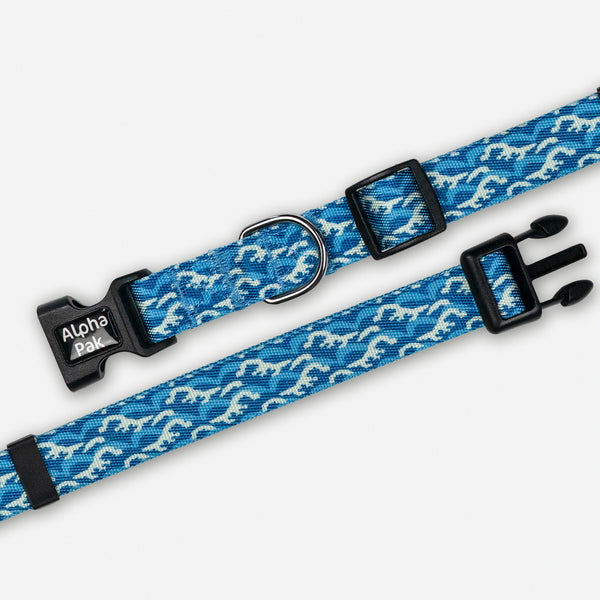 Blue and White Pattern Dog Collar