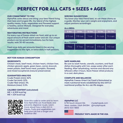 Premium Raw Freeze Dried Cat Food Chicken & Beef