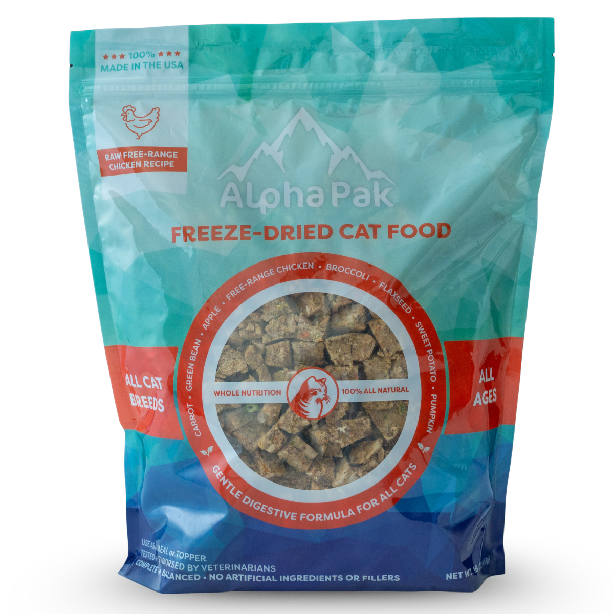 AlphaPak Freeze-Dried Cat Food - Chicken Recipe - 1 Bag