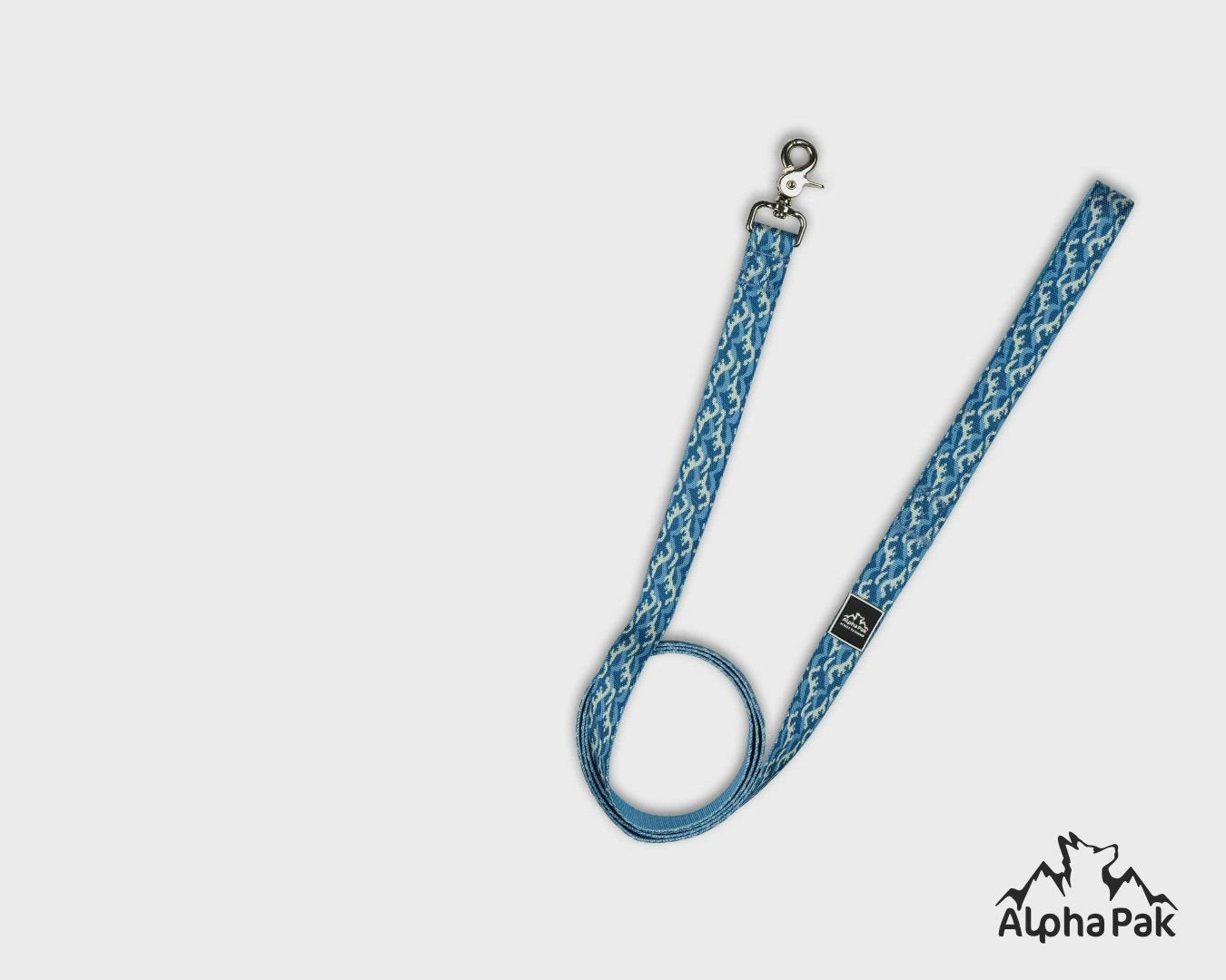 Tidal Blue and White Pattern Flat Dog Leash