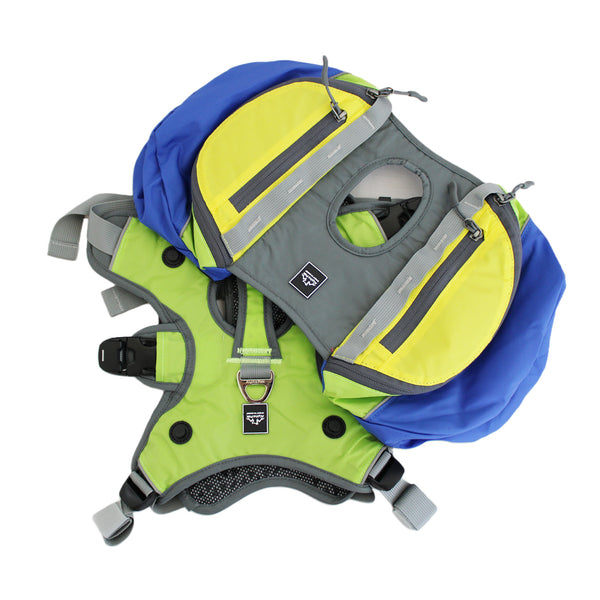 Adventurer 2-piece Dog Pack With EZ Latch™  Harness - RAIN FOREST Harness and Saddlebags