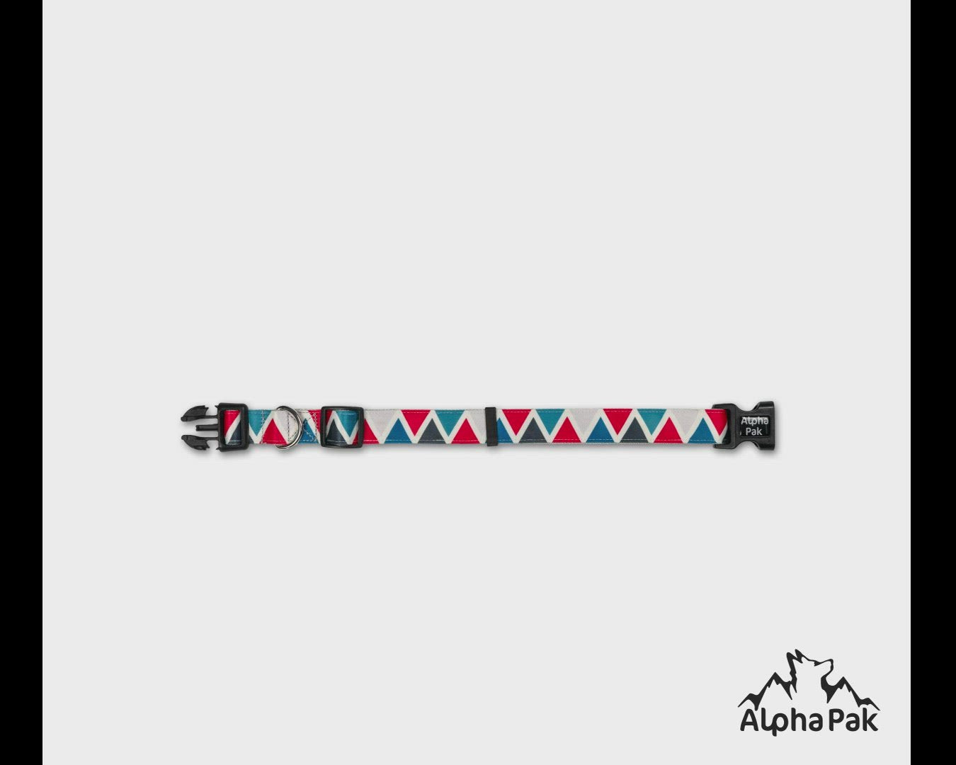 Blue Red White Triangular Pattern Dog Collar