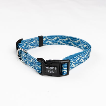 Blue and White Pattern Dog Collar